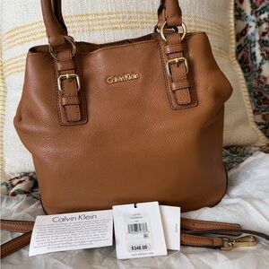 Calvin Klein Brown Leather Shoulder Bag